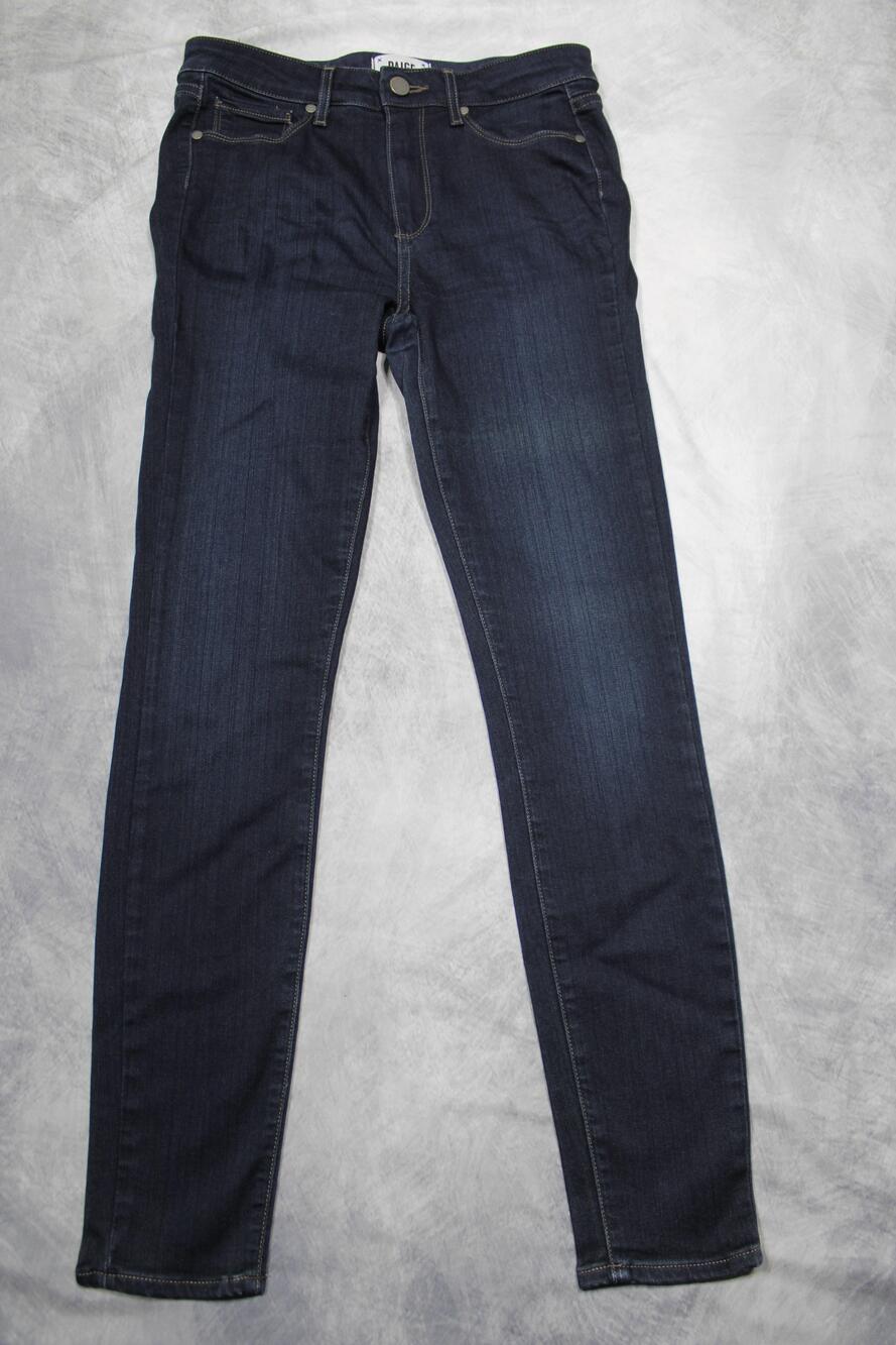 Paige Hoxton Ultra Skinny Jeans Womens 27 Blue Dark Wash Stretch Denim Mid Rise